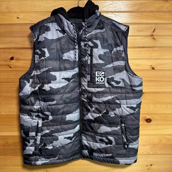 Ecko Unlimited Black and Gray Camouflage Vest XXL - Picture 1 of 4